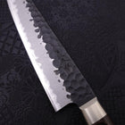 Petty Blue Super Revêtement Inox Kurouchi Tsuchime Manche Occidental Marron 135mm-[Musashi]-[Couteaux de cuisine japonais]