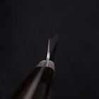 Petty Blue Super Revêtement Inox Kurouchi Tsuchime Manche Occidental Marron 135mm-[Musashi]-[Couteaux de cuisine japonais]