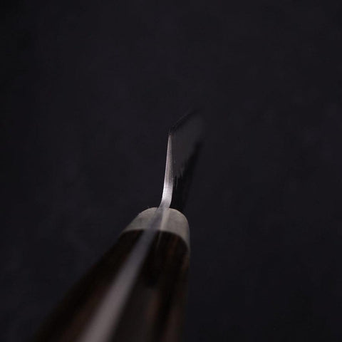Petty Blue Super Revêtement Inox Kurouchi Tsuchime Manche Occidental Marron 135mm-[Musashi]-[Couteaux de cuisine japonais]