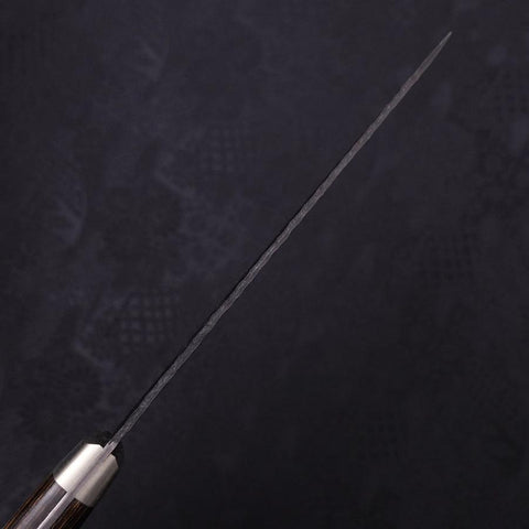 Petty Blue Super Revêtement Inox Kurouchi Tsuchime Manche Occidental Marron 135mm-[Musashi]-[Couteaux de cuisine japonais]