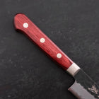 Petty Blue Super Revêtement Inox Kurouchi Tsuchime Manche Occidental Rouge 150mm-[Musashi]-[Couteaux de cuisine japonais]