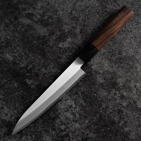 Petty Blue Super Revêtement inox Poli Manche en Bois de Rose 150mm-[Musashi]-[Couteaux de cuisine japonais]