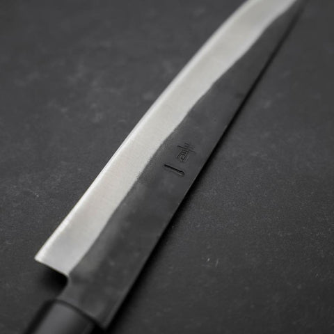 Petty Blue steel #1 Stainless Clad Kurouchi Buffalo Magnolia Handle 150mm-[Musashi]-[Couteaux de cuisine japonais]