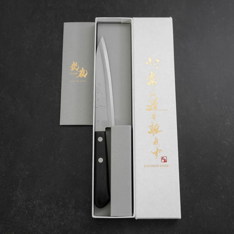 Petty Blue Steel #2 Poli Manche Occidental Noir 150mm-[Musashi]-[Couteaux de cuisine japonais]