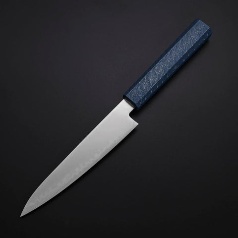 Petty Chromax Poli Manche Urushi Bleu 150mm-[Musashi]-[Couteaux de cuisine japonais]