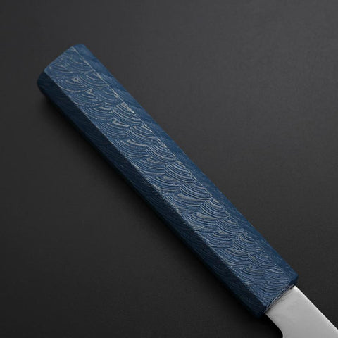 Petty Chromax Poli Manche Urushi Bleu 150mm-[Musashi]-[Couteaux de cuisine japonais]