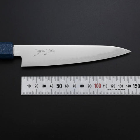 Petty Chromax Poli Manche Urushi Bleu 150mm-[Musashi]-[Couteaux de cuisine japonais]