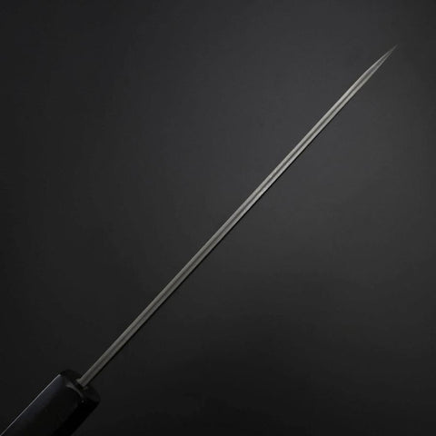 Petty Cobalt Stainless HRC62 Kurouchi Damascus Buffalo Ebony Handle 150mm-[Musashi]-[Japanese-Kitchen-Knives]