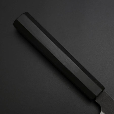Petty Cobalt Stainless Kurouchi Damas Manche en Buffle et Ébène 150mm-[Musashi]-[Couteaux de cuisine japonais]