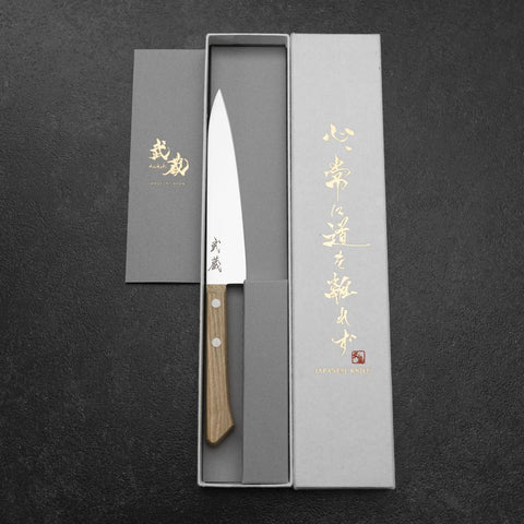 Petty Molybdène Poli Manche Occidental en Magnolia 135mm-[Musashi]-[Couteaux de cuisine japonais]