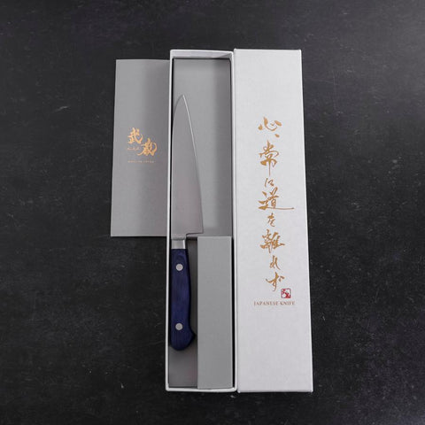 Petty Molybdenum Poli Manche Occidental Bleu 120mm-[Musashi]-[Couteaux de cuisine japonais]