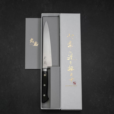 Petty Molybdenum Poli Manche Occidental Noir 150mm-[Musashi]-[Couteaux de cuisine japonais]