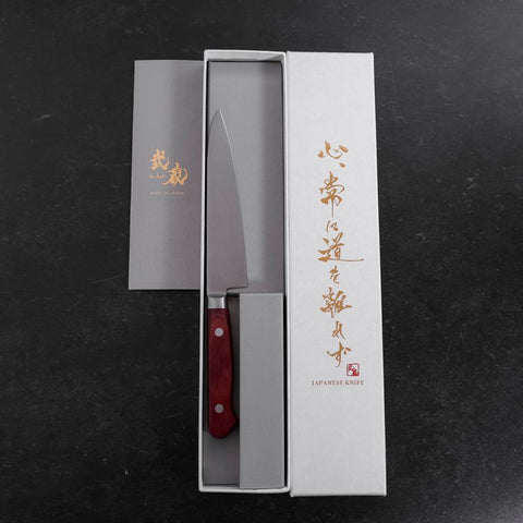 Petty Molybdenum Poli Manche Occidental Rouge 120mm-[Musashi]-[Couteaux de cuisine japonais]