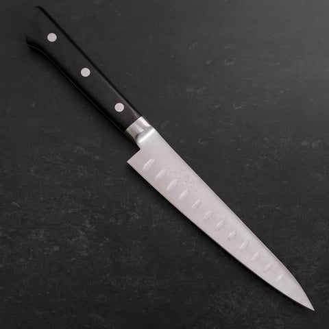 Petty Molybdenum Polished Dimples Western Black Handle 150mm (5.9”)-[Musashi]-[Couteaux de cuisine japonais]