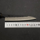 Petty Revêtement Inox Blue Super Kurouchi Tsuchime Manche en Buffle et Ébène 135mm-[Musashi]-[Couteaux de cuisine japonais]