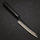 Petty Revêtement Inox Blue Super Kurouchi Tsuchime Manche en Buffle et Ébène 135mm-[Musashi]-[Couteaux de cuisine japonais]
