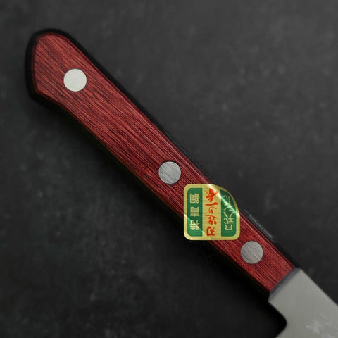 Petty Revêtement Inox Blue Super Poli Manche Occidental Rouge et Noir 150mm-[Musashi]-[Couteaux de cuisine japonais]