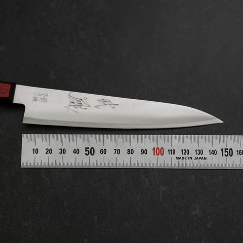 Petty Revêtement Inox Blue Super Poli Manche Occidental Rouge et Noir 150mm-[Musashi]-[Couteaux de cuisine japonais]