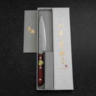 Petty Revêtement Inox Blue Super Poli Manche Occidental Rouge et Noir 150mm-[Musashi]-[Couteaux de cuisine japonais]