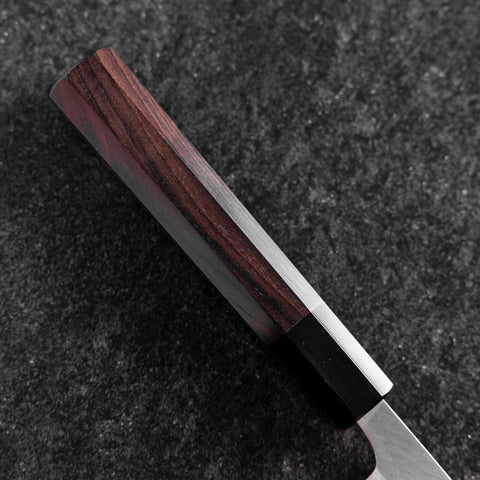 Petty Revêtement Inox White Steel #2 Poli Manche en Buffle et Ébène 170mm-[Musashi]-[Couteaux de cuisine japonais]