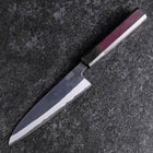 Petty Revêtement inox Blue Steel #2 Kurouchi Manche Urushi Pourpre 150mm-[Musashi]-[Couteaux de cuisine japonais]