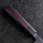 Petty Revêtement inox Blue Steel #2 Kurouchi Manche Urushi Pourpre 150mm-[Musashi]-[Couteaux de cuisine japonais]