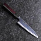Petty Revêtement inox Blue Steel #2 Kurouchi Manche Urushi Pourpre 150mm-[Musashi]-[Couteaux de cuisine japonais]