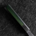 Petty Revêtement inox Blue Steel #2 Kurouchi Manche Urushi Vert 150mm-[Musashi]-[Couteaux de cuisine japonais]