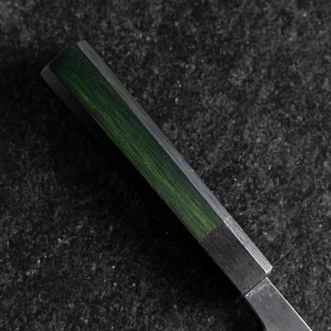 Petty Revêtement inox Blue Steel #2 Kurouchi Manche Urushi Vert 150mm-[Musashi]-[Couteaux de cuisine japonais]