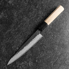Petty Revêtement inox Blue Super Kurouchi Tsuchime Manche en Buffle et Magnolia 150mm-[Musashi]-[Couteaux de cuisine japonais]