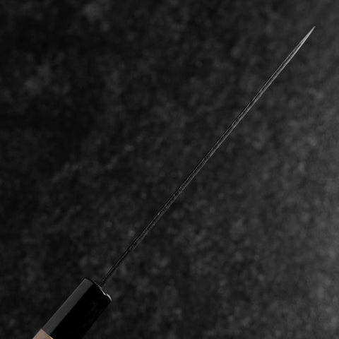 Petty Revêtement inox Blue Super Kurouchi Tsuchime Manche en Buffle et Magnolia 150mm-[Musashi]-[Couteaux de cuisine japonais]