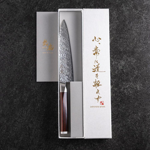 Petty SG-2 Miroir Tsuchime Damas Manche en Acajou Octogonal 150mm-[Musashi]-[Couteaux de cuisine japonais]