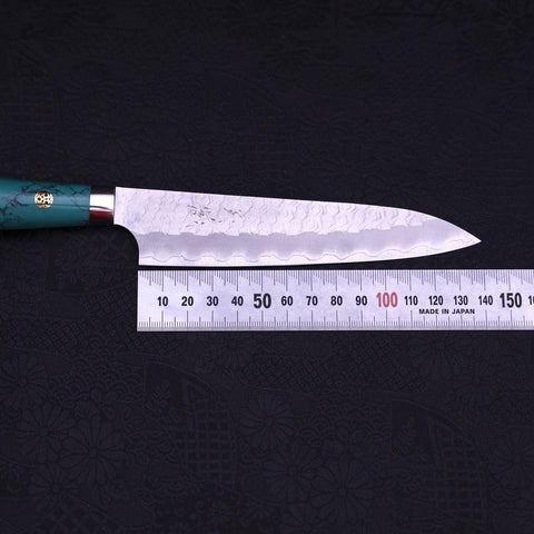 Petty SG-2 Tsuchime Manche en Turquoise Vert 150mm-[Musashi]-[Couteaux de cuisine japonais]