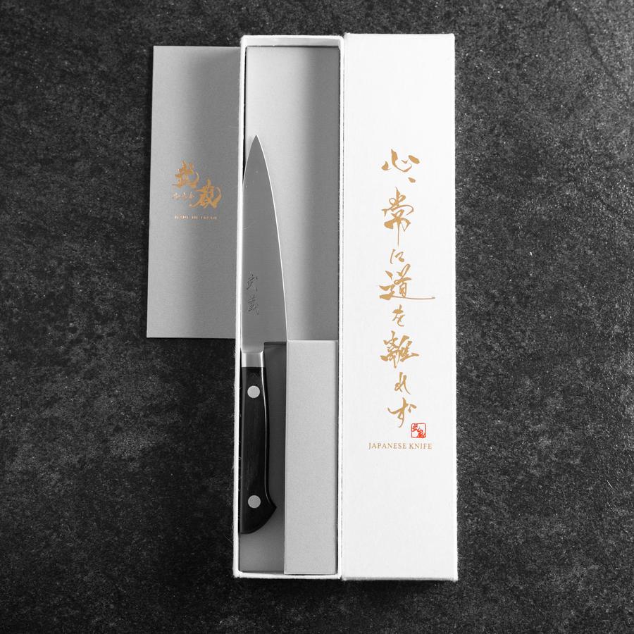 Petty SKD12 Poli Manche Occidental Noir 120mm-[Musashi]-[Couteaux de cuisine japonais]