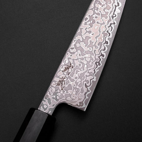 Petty SLD Black Damascus Ebony Handle 130mm (5.1”)-[Musashi]-[Couteaux de cuisine japonais]