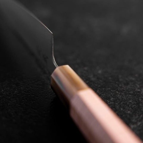 Petty SLD Miroir Manche en Buffle et Érable Rose 130mm-[Musashi]-[Couteaux de cuisine japonais]