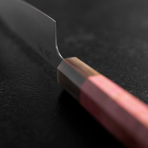 Petty SLD Miroir Manche en Buffle et Érable Rose foncé 130mm-[Musashi]-[Couteaux de cuisine japonais]