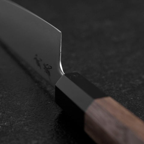 Petty SLD Miroir Manche en Buffle et Noyer 130mm-[Musashi]-[Couteaux de cuisine japonais]