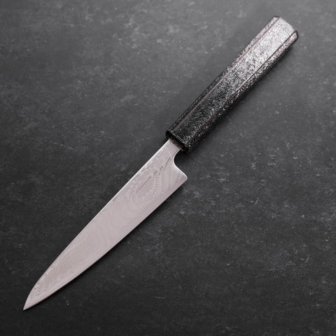 Petty SLD Nickel en Vagues Damas Manche Urushi Motif Argenté 135mm-[Musashi]-[Couteaux de cuisine japonais]