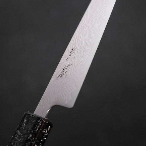 Petty SLD Nickel en Vagues Damas Manche Urushi Motif Argenté 135mm-[Musashi]-[Couteaux de cuisine japonais]