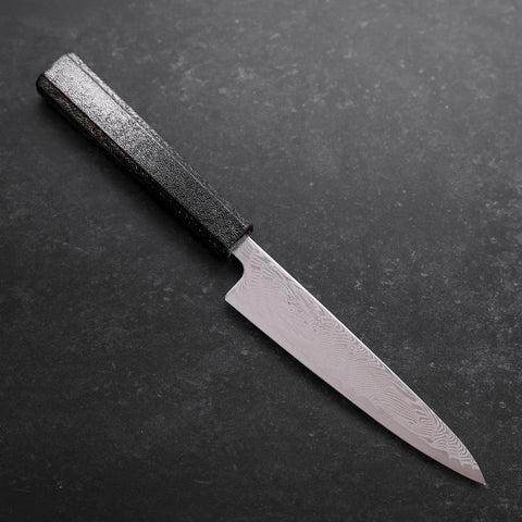 Petty SLD Nickel en Vagues Damas Manche Urushi Motif Argenté 135mm-[Musashi]-[Couteaux de cuisine japonais]