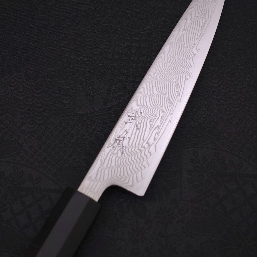 Petty SLD Nickel en Vagues Damas Manche en Buffle et Ébène 135mm-[Musashi]-[Couteaux de cuisine japonais]
