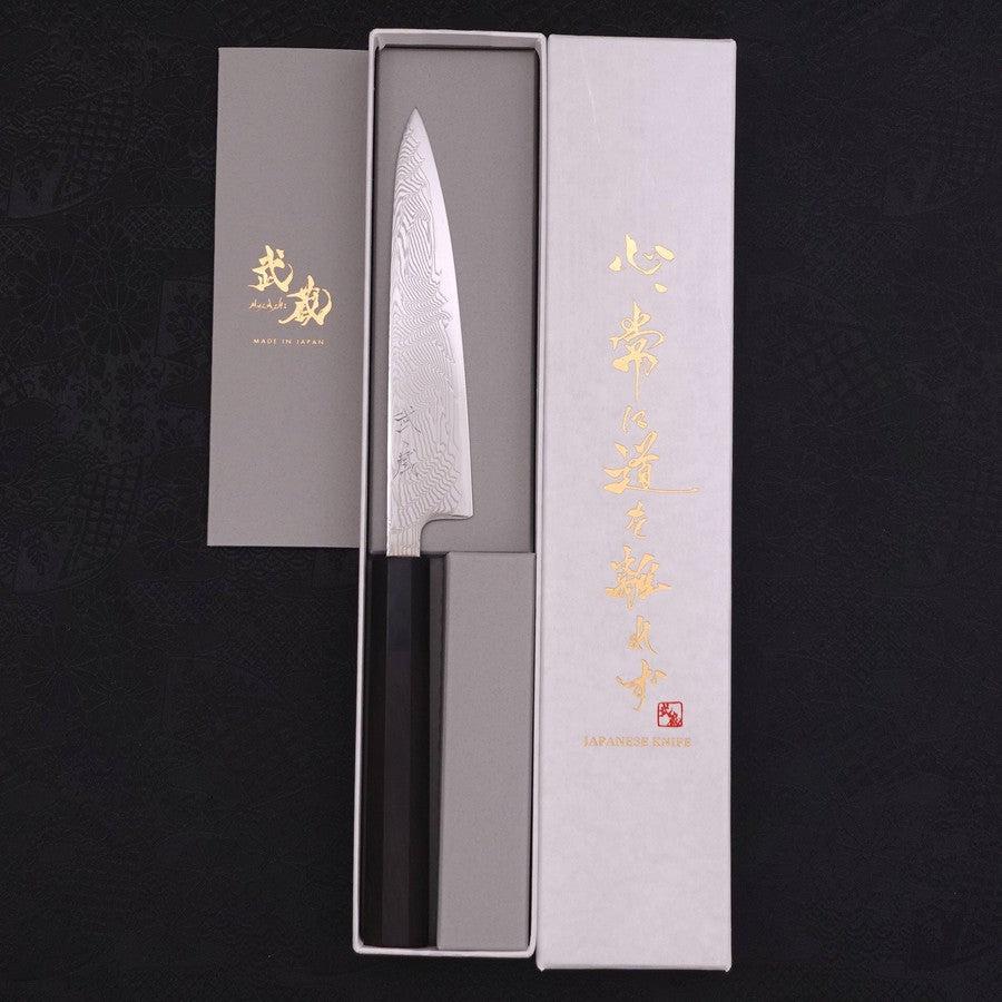 Petty SLD Nickel en Vagues Damas Manche en Buffle et Ébène 135mm-[Musashi]-[Couteaux de cuisine japonais]