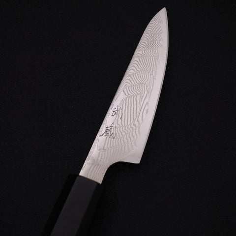 Petty SLD Nickel en Vagues Damas Manche en Buffle et Ébène 90mm-[Musashi]-[Couteaux de cuisine japonais]