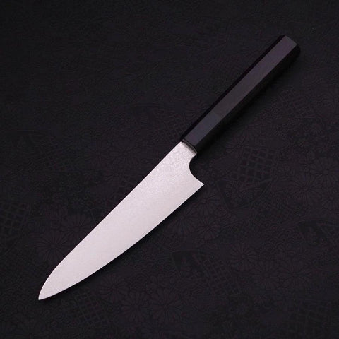 Petty Silver Steel #3 Damas Manche en Buffle et Ébène 150mm-[Musashi]-[Couteaux de cuisine japonais]