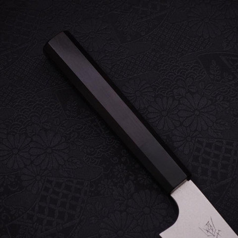 Petty Silver Steel #3 Damas Manche en Buffle et Ébène 150mm-[Musashi]-[Couteaux de cuisine japonais]