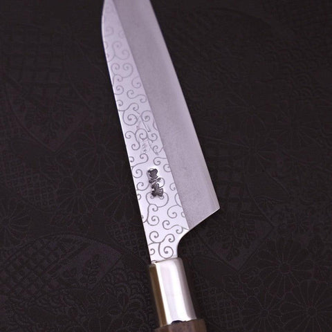 Petty Silver Steel #3 Karakusa Manche en Noyer 135mm-[Musashi]-[Couteaux de cuisine japonais]