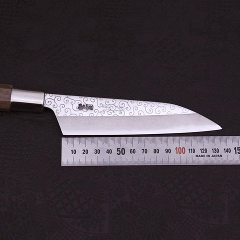Petty Silver Steel #3 Karakusa Manche en Noyer 135mm-[Musashi]-[Couteaux de cuisine japonais]