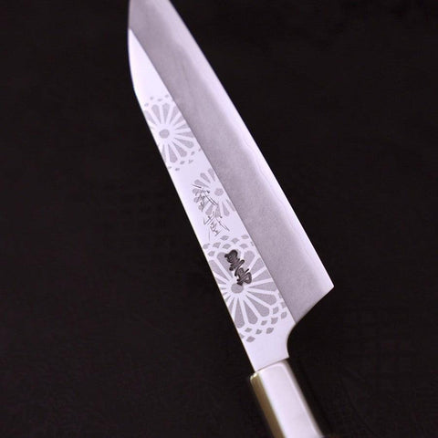 Petty Silver Steel #3 Kiku Manche en Noyer 135mm-[Musashi]-[Couteaux de cuisine japonais]