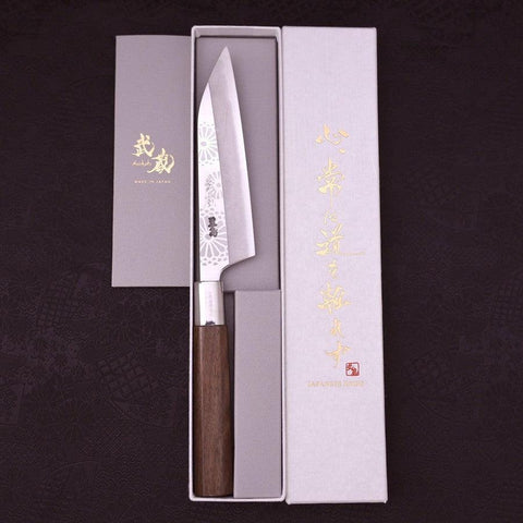 Petty Silver Steel #3 Kiku Manche en Noyer 135mm-[Musashi]-[Couteaux de cuisine japonais]